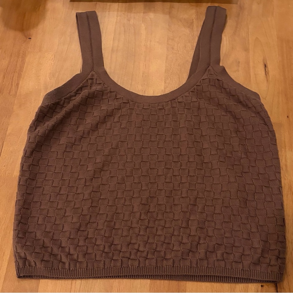 Abercrombie & Fitch Brown Textured Knit Tank Top - XL